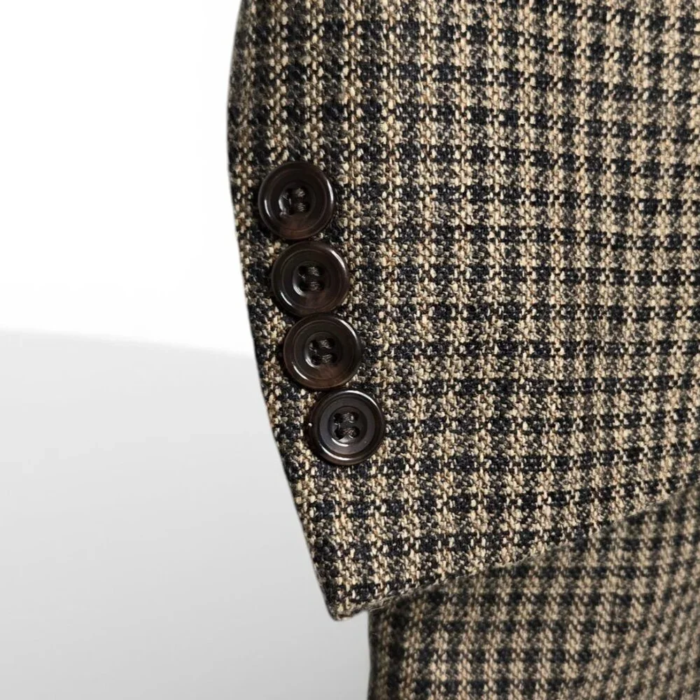 Gianfranco Ruffini Italy Houndstooth‎ Plaid Blazer Men Sport Jacket Office R-42